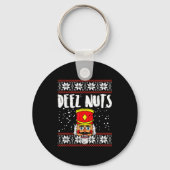 Deez Nuts Nutcracker Funny Ugly Christmas Sweater Sleutelhanger (Voorkant)