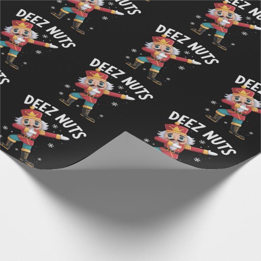 Deez Nuts Nutcracker Nut Funny Christmas  Cadeaupapier (Hoek)