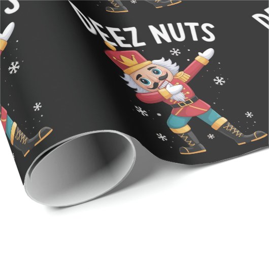Deez Nuts Nutcracker Nut Funny Christmas Cadeaupapier (Rol Hoek)