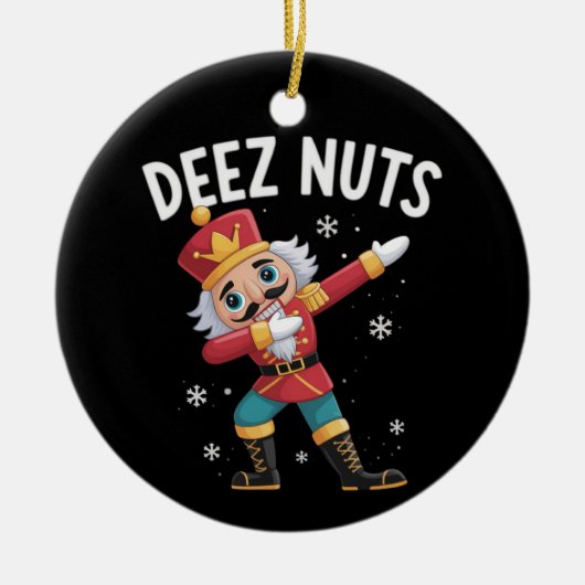 Deez Nuts Nutcracker Nut Funny Christmas  Keramisch Ornament (Voorkant)