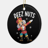 Deez Nuts Nutcracker Nut Funny Christmas  Keramisch Ornament (Links)
