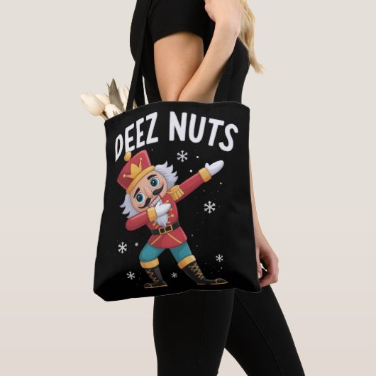 Deez Nuts Nutcracker Nut Funny Christmas  Tote Bag (Dichtbij)