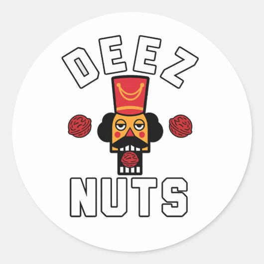 Deez Nuts Nutcracker Ronde Sticker (Voorkant)