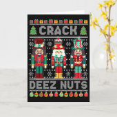 Deez Nuts Nutcracker Shirt Funny Ugly Christmas Sw Kaart (Gele Bloem)