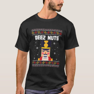 Deez Nuts Nutkraker Funny Ugly KerstSweater T-shirt