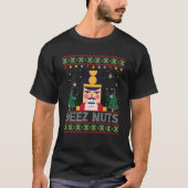 Deez Nuts Nutkraker Funny Ugly KerstSweater T-shirt (Voorkant)