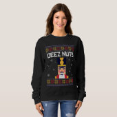 Deez Nuts Nutkraker Nut Xmas Pajama Matching Trui (Voorkant volledig)