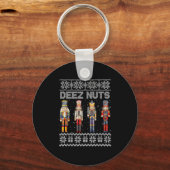 Deez Nuts Nutkraker Ugly KerstSweater Funny Sleutelhanger (Voorkant)