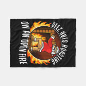 Deez Nuts Roasting On An Open Fire  Fleece Deken (Voorkant (Horizontaal))