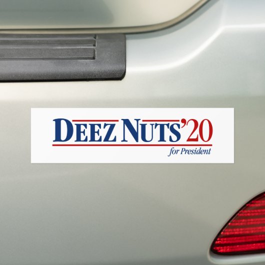Deez Nuts voor President Bumpersticker (wit) (Op auto)
