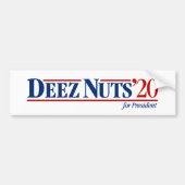 Deez Nuts voor President Bumpersticker (wit) (Voorkant)