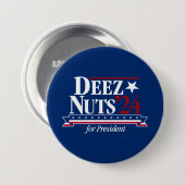 Deez Nuts voor President Button (blauw) (Voorkant /achterkant)
