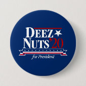 Deez Nuts voor President Button (blauw) (Voorkant)