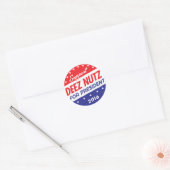 Deez Nuts voor President Ronde Sticker (Envelop)