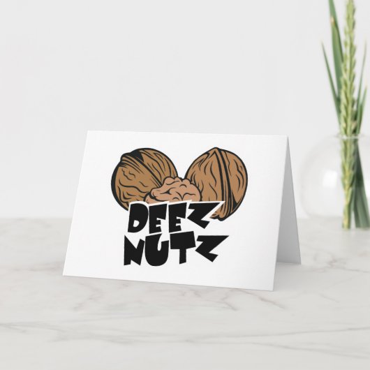 Deez Nutz Funny Illustratie Feestdagen Kaart (Voorkant)