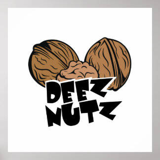 Deez Nutz Funny Illustratie Poster