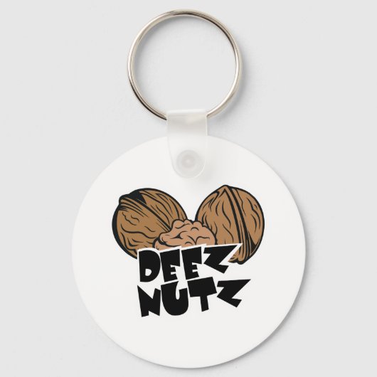 Deez Nutz Funny Illustratie Sleutelhanger (Voorkant)