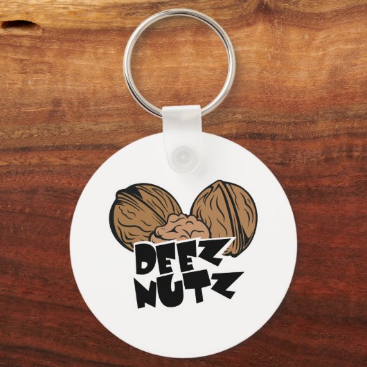 Deez Nutz Funny Illustratie Sleutelhanger (Voorkant)