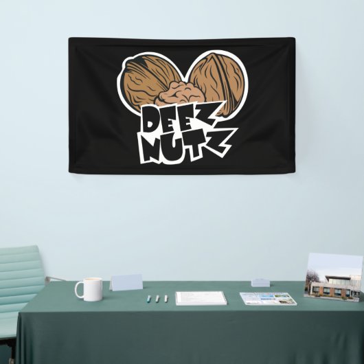 Deez Nutz Funny Illustratie Spandoek (Beurs)