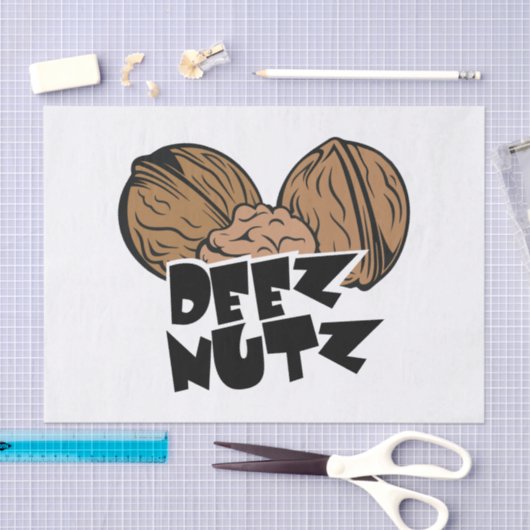 Deez Nutz Funny Illustratie Tissuepapier (Craft)