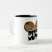 Deez Nutz Funny Illustratie Tweekleurige Koffiemok (Voorkant links)