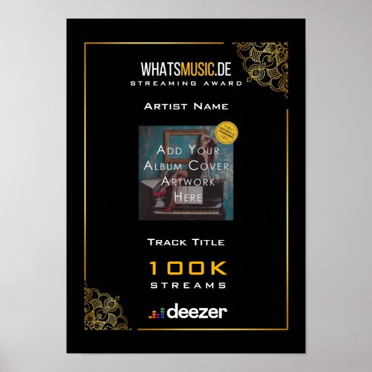 Deezer Music Streaming Award Poster (Voorkant)