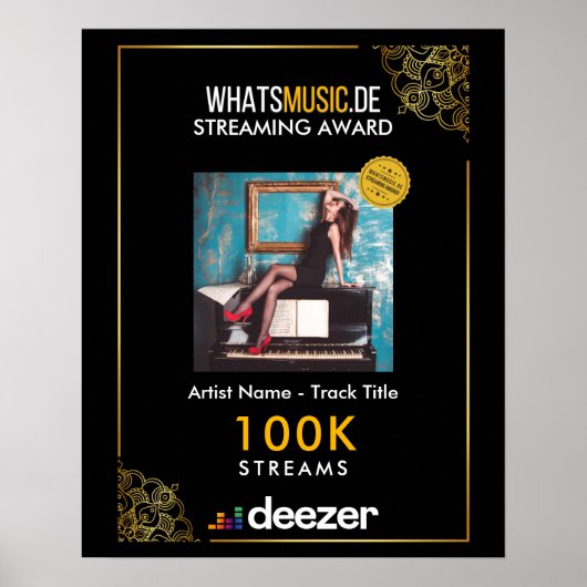 Deezer Music Streaming Award Poster (Voorkant)
