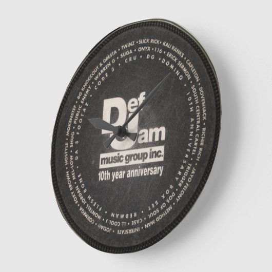 Def Jam Slipmat-klok. Grote Klok (Hoek)