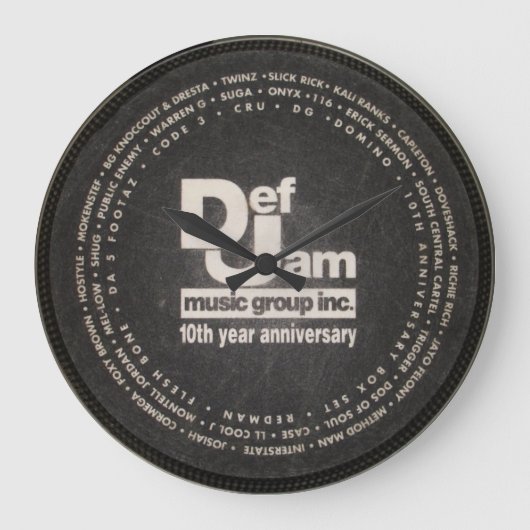 Def Jam Slipmat-klok. Grote Klok (Voorkant)