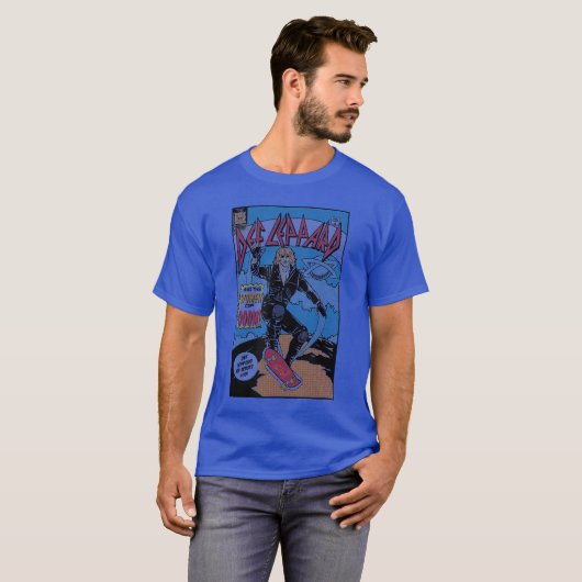 Def Leppard Comic gift T-shirt (Voorkant volledig)