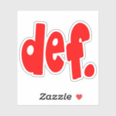 def. sticker (Vel)