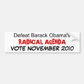 Defect de RADICAL AGENDA van Barack Obama. . . Bumpersticker (Voorkant)