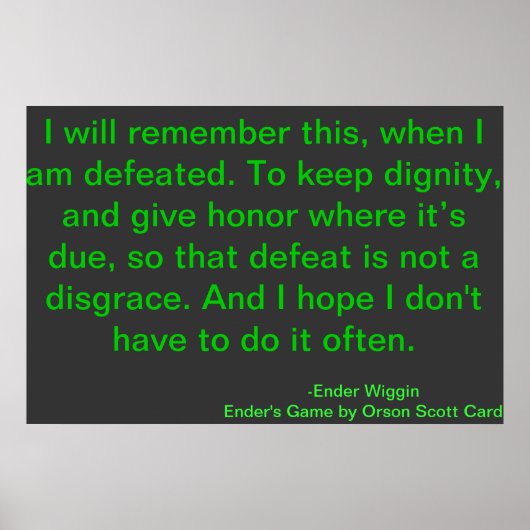 Defect Motivatie Quote Orson Scott Kaart Poster (Voorkant)