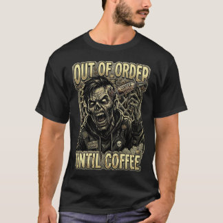 Defect totdat er koffie is Zombie ontwerp T-shirt
