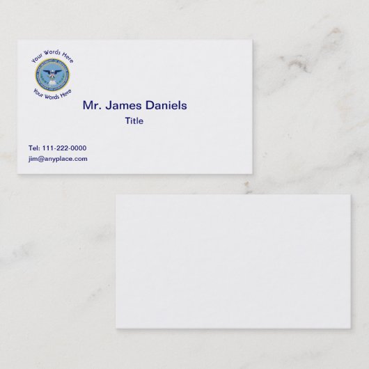 Defence Finance Accounting Services DFAS Visitekaartje (Voorkant / Achterkant)