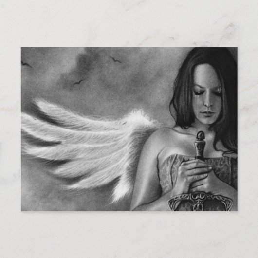 Defender Angel Girl Sword Briefkaart (Voorkant)