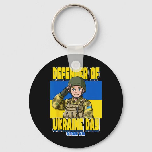 Defender Of Ukraine Day October 14th  Sleutelhanger (Voorkant)