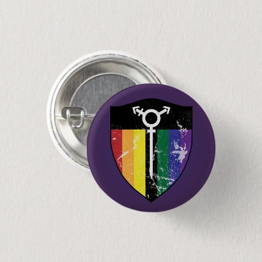 Defender Shield 02 (LGBTQIA) Ronde Button 3,2 Cm (Voorkant /achterkant)