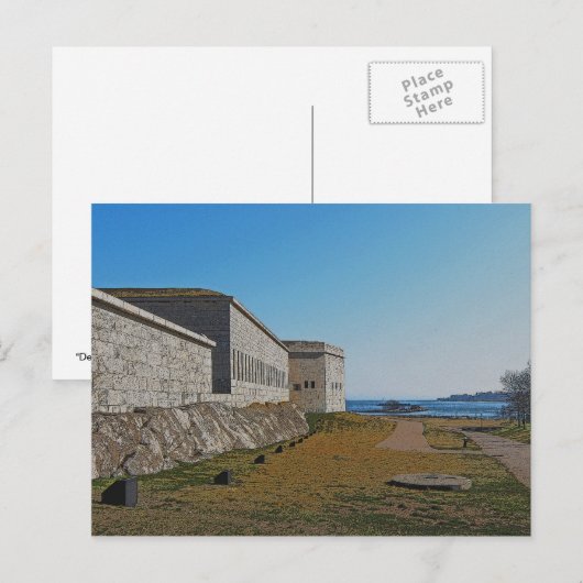 "Defending New London" — Fort Trumbull, New London Briefkaart (Voorkant / Achterkant)