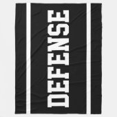 DEFENSE Athletic White Text Stripes On Bold Black Fleece Deken (Voorkant)