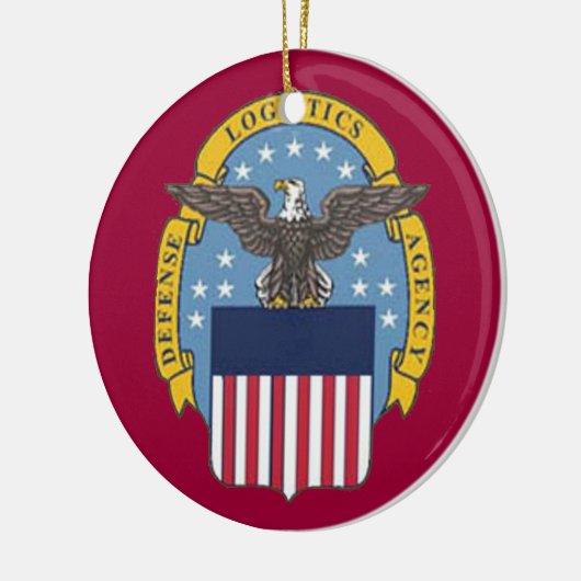 Defense Logistics Agency Custom Kerstannament Keramisch Ornament (Links)