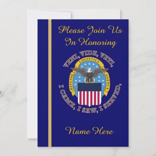 Defense Logistics Agency Retirement Invitation Kaart (Voorkant)