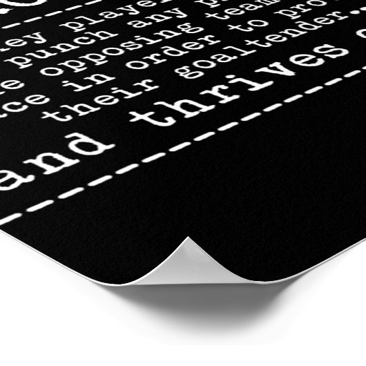 Defenseman Definition Ice Hockey Poster (Hoek)