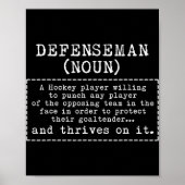 Defenseman Definition Ice Hockey Poster (Voorkant)