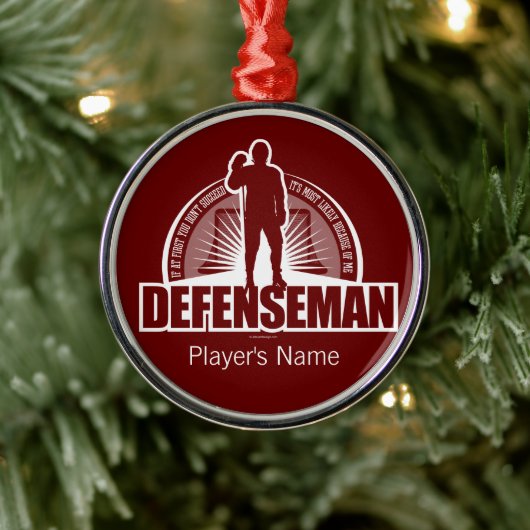 Defenseman Metal Ornament (Boom)