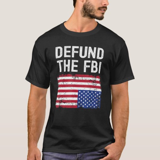 Defensie de Amerikaanse vlag van de FBI T-shirt (Voorkant)
