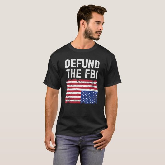 Defensie de Amerikaanse vlag van de FBI T-shirt (Voorkant volledig)