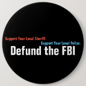 Defensie de FBI Ronde Button 6,0 Cm (Voorkant)