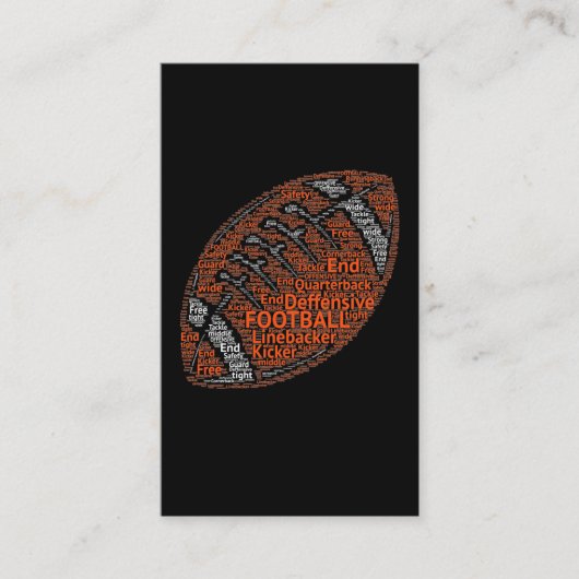 Defensie tegen Amerikaanse Football Word Cloud Lin Visitekaartje (Voorkant)