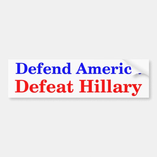 Defensie van Amerika Hillary Bumpersticker (Voorkant)